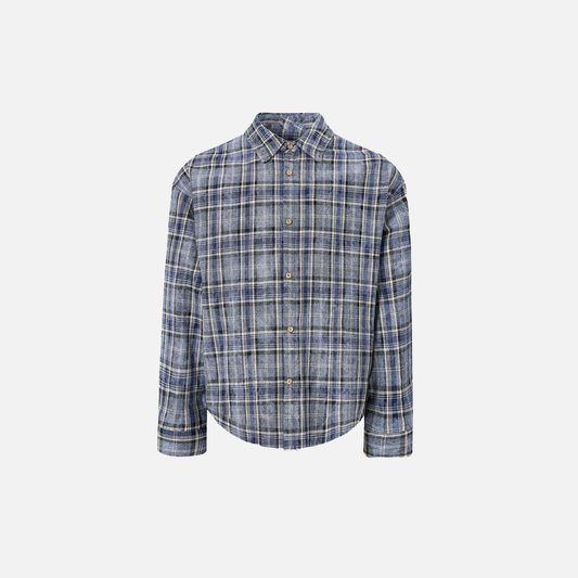 Premium Plush Plaid Long Sleeve Casual Shirt - Luxuryurbanwear