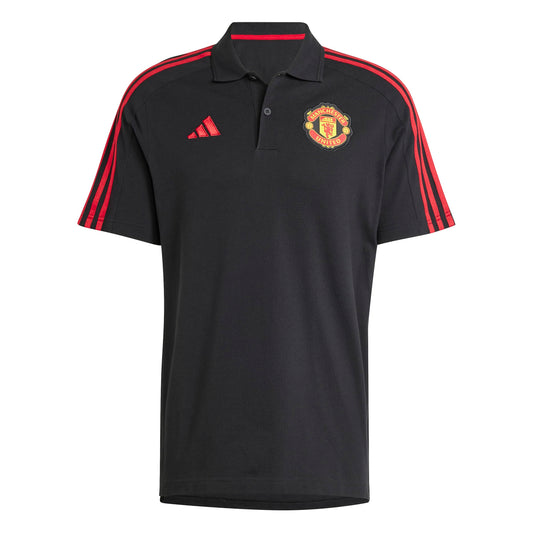 adidas Mens Manchester United DNA Polo Shirt Black 3X-Large