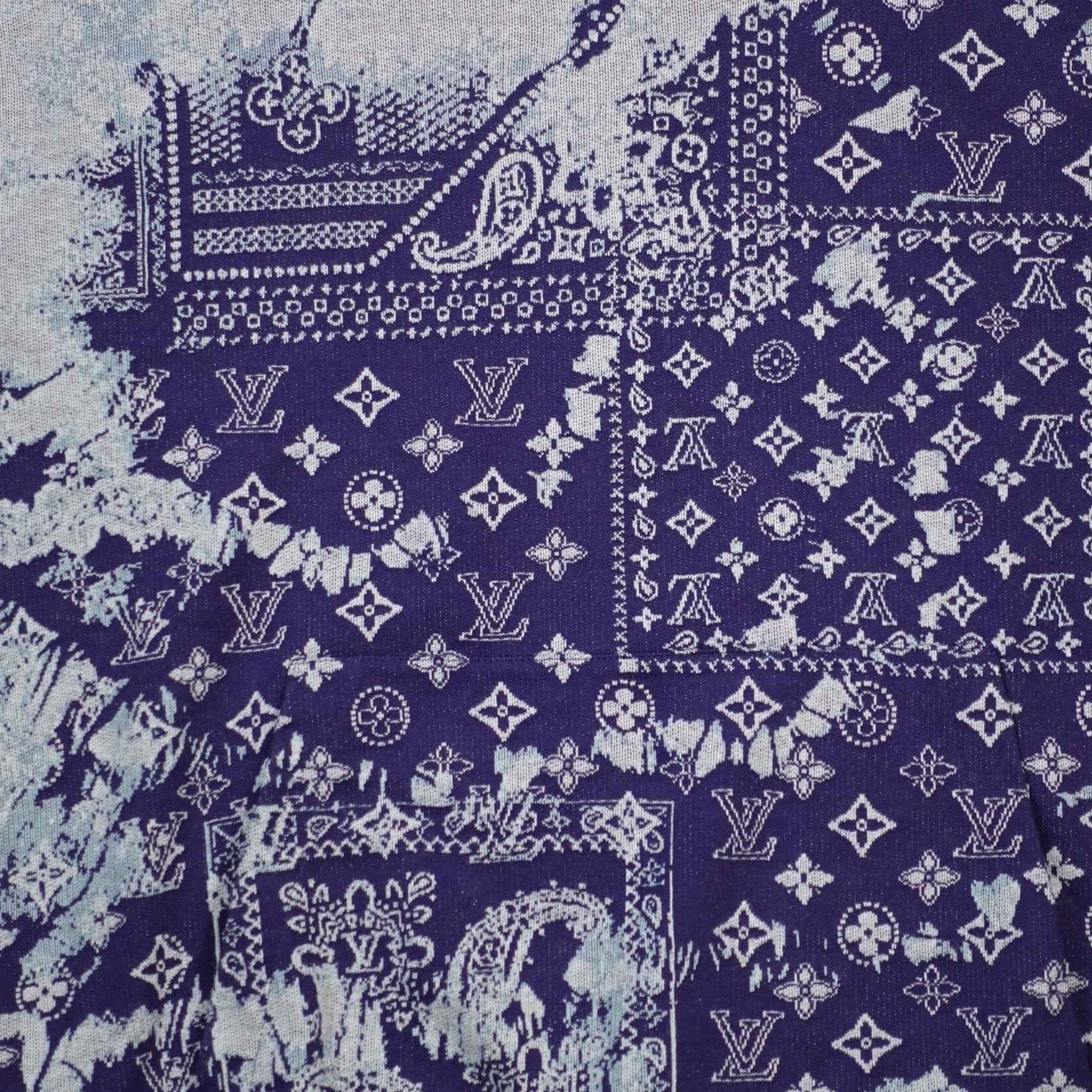 Louis Vuitton Monogram Bandana Short Sleeve Hoodie in Blue