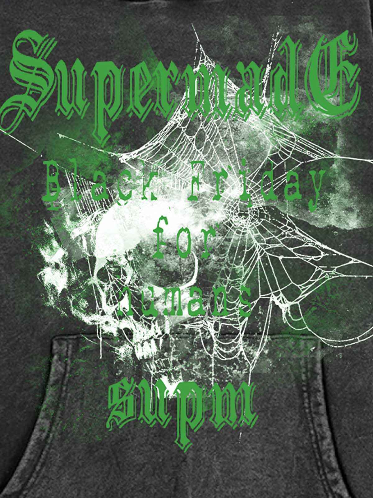 Gothic Skull Spider Web Graphic Hoodie