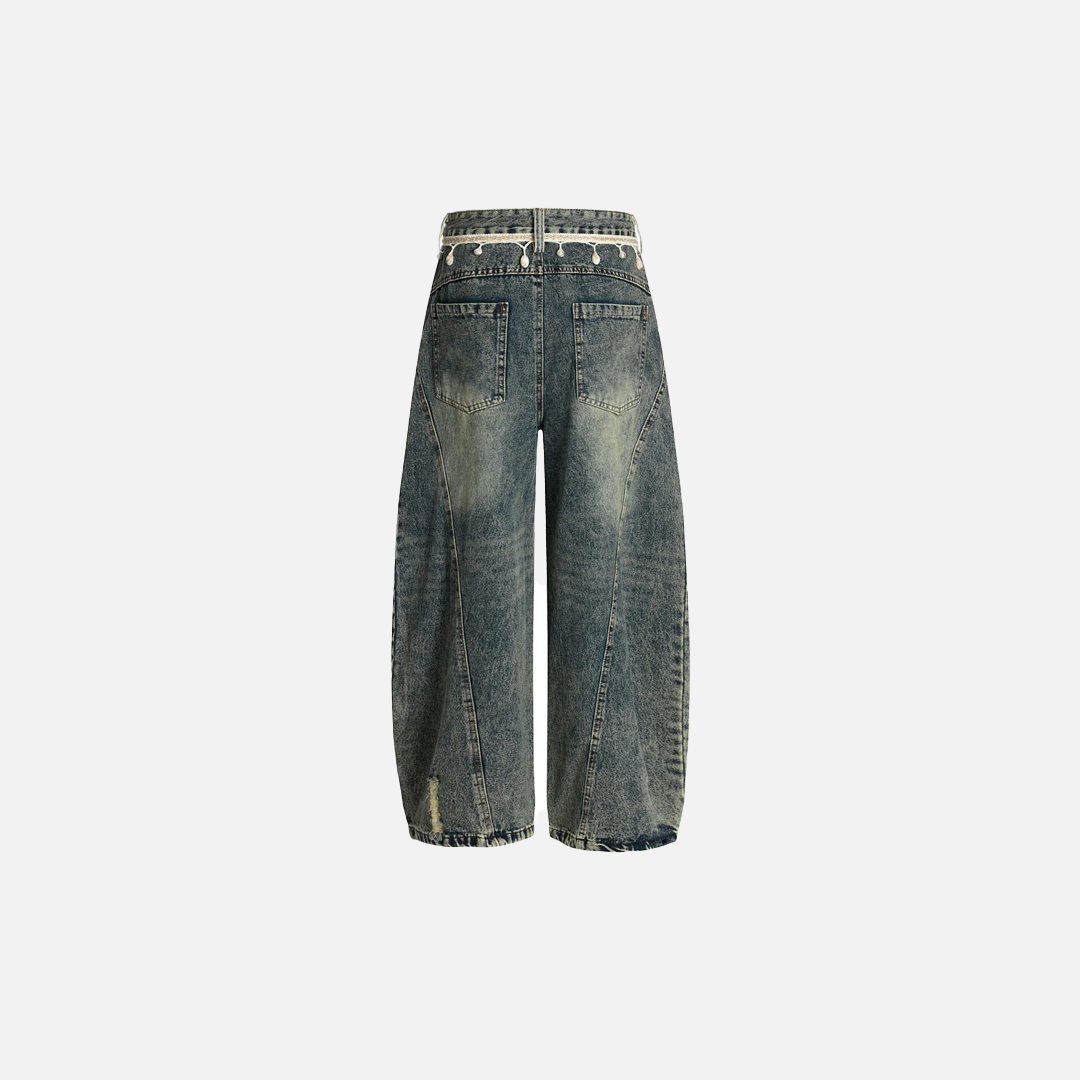 Y2K Elevated Washed Ripped Hole Denim Jeans - Luxuryurbanwear