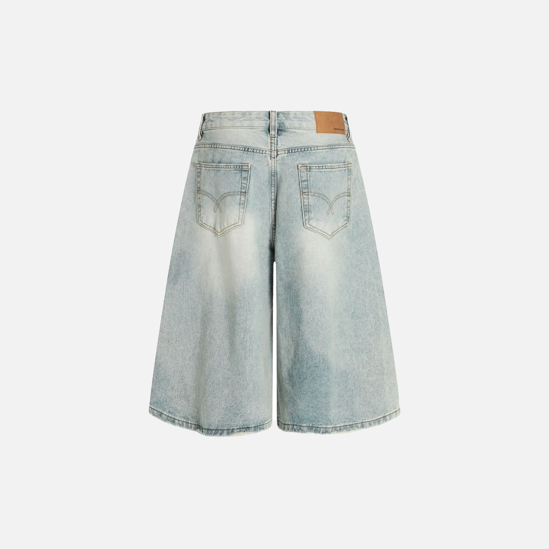 Streetwear Cropped Wide Leg Cropped Denim Short - Luxuryurbanwear