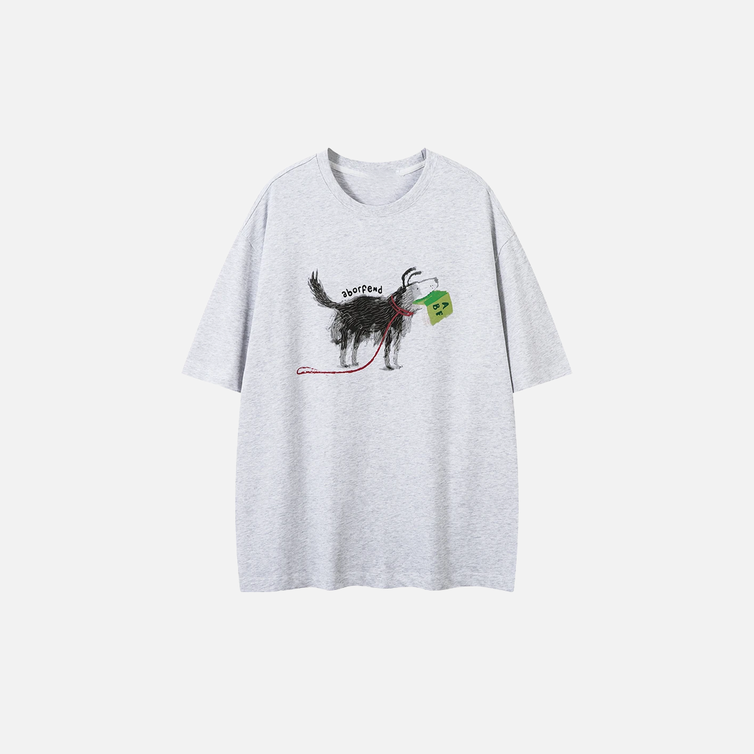 Y2K Vibrant Graffiti Puppy Crew Neck T-Shirt - Luxuryurbanwear