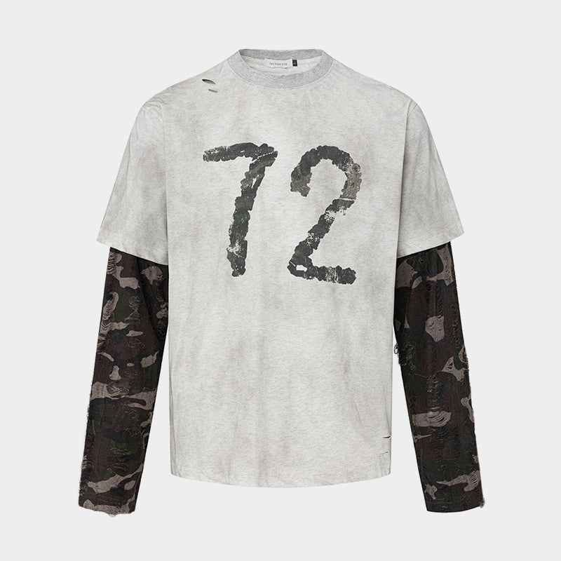 Camo Layered 72 Print | Vintage Sweatshirt - Luxuryurbanwear