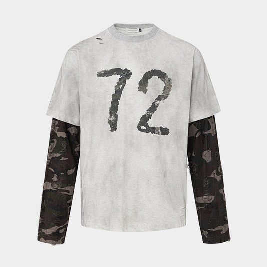 Camo Layered 72 Print | Vintage Sweatshirt - Luxuryurbanwear