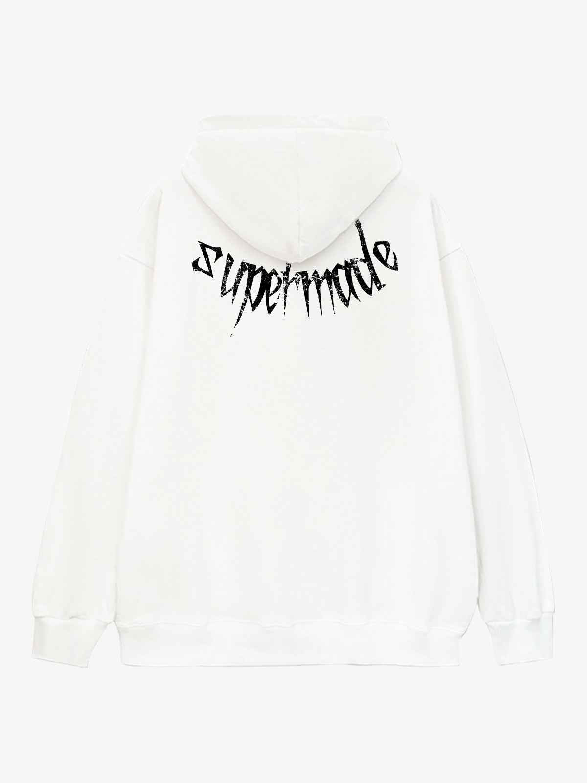 Gothic Devil Graphic Washed Hoodie