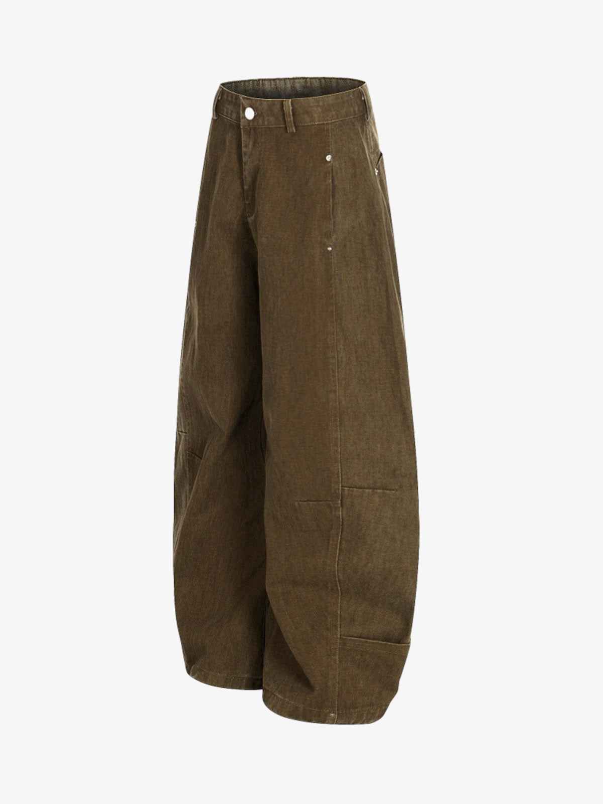 Washed Panel Cut Wide Leg Denim Jeans