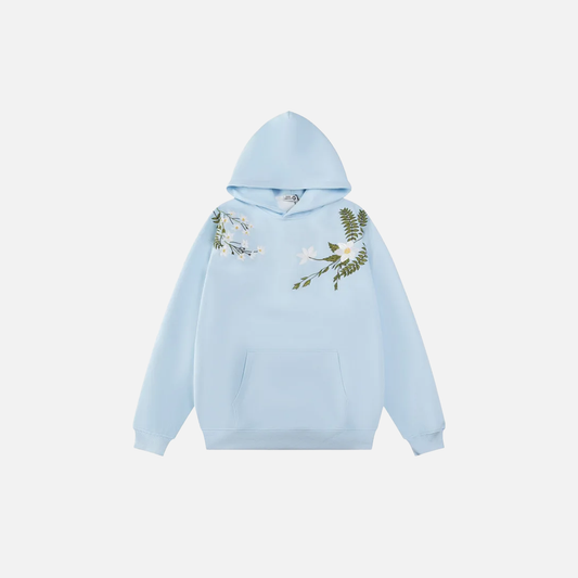 High-Quality Embroidered Flower Hip Hop Hoodie - Luxuryurbanwear