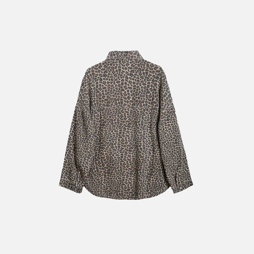 Trendy Leopard Style Long Sleeve Shirt - Luxuryurbanwear