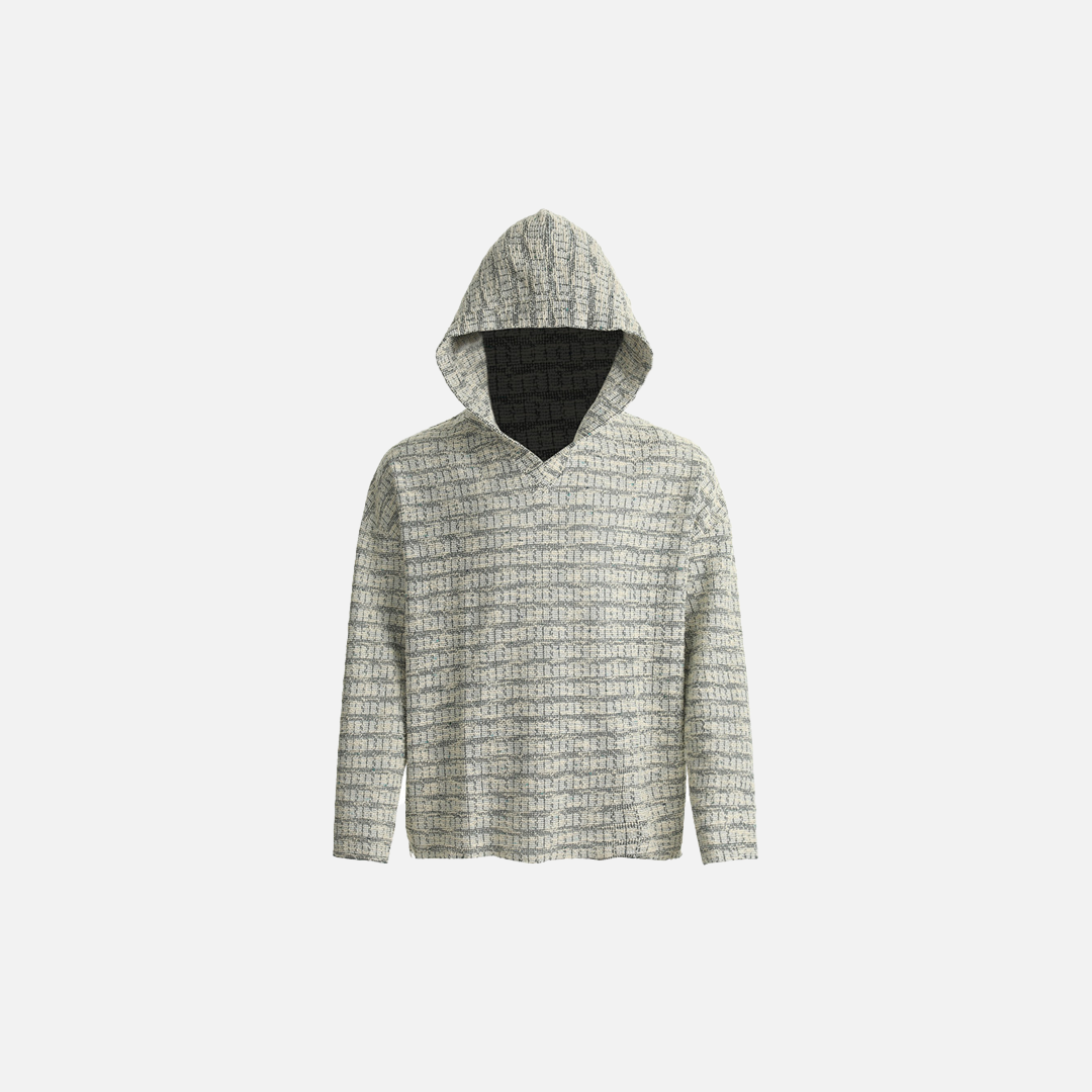 Y2K Stylish Retro Striped Knit Hooded Sweatshirt - Luxuryurbanwear