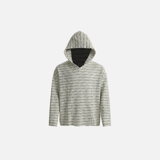 Y2K Stylish Retro Striped Knit Hooded Sweatshirt - Luxuryurbanwear