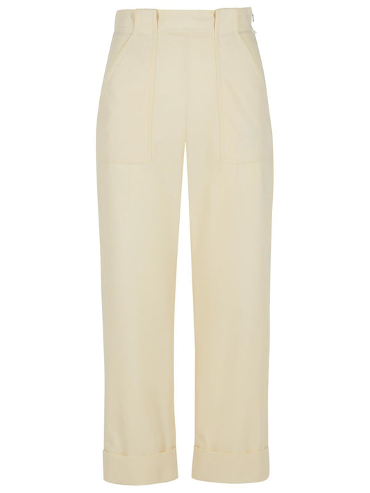 Max Mara Palio' White Cotton Pants Women