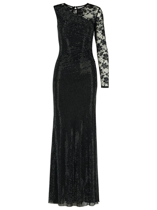 Self Portrait 'Rhinestone' Black Polyester Dress Women