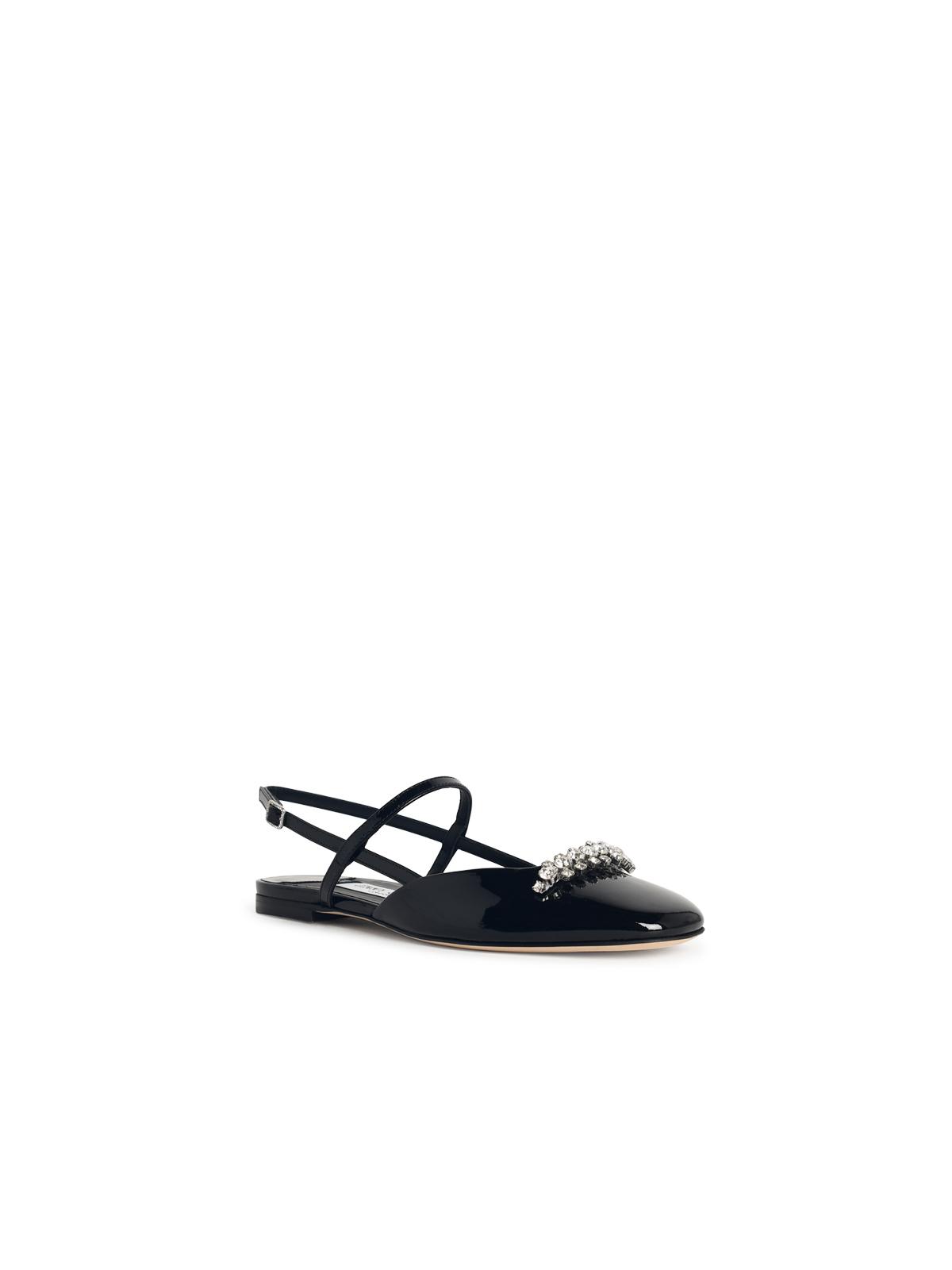 Jimmy Choo 'Belinda Sb Flat' Black Leather Ballet Flats Women