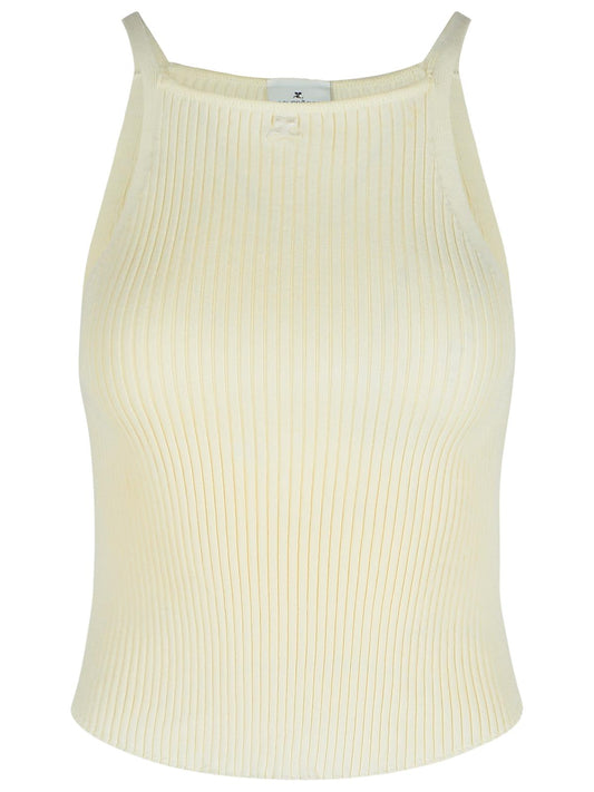 Courreges Ivory Viscose Blend Top Women