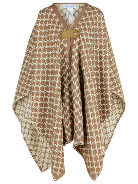 Max Mara 'Editti' Hood In Virgin Wool And Brown Cotton Women