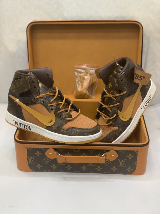 Custom Air Jordan 1 Monogram High Q  With Original Box