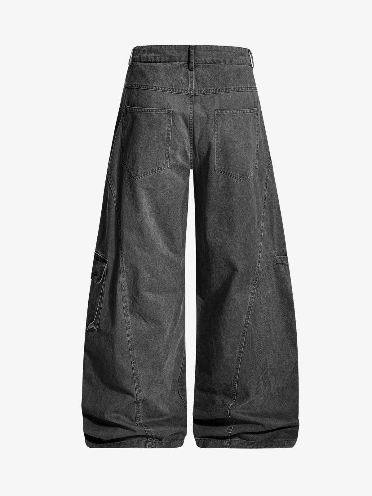 Washed Cargo Webbing Barrel Pants