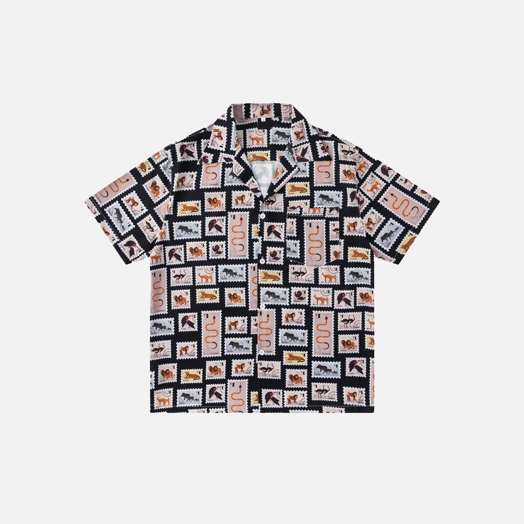Cozy Tropical Animal Print Vintage Casual Shirt - Luxuryurbanwear