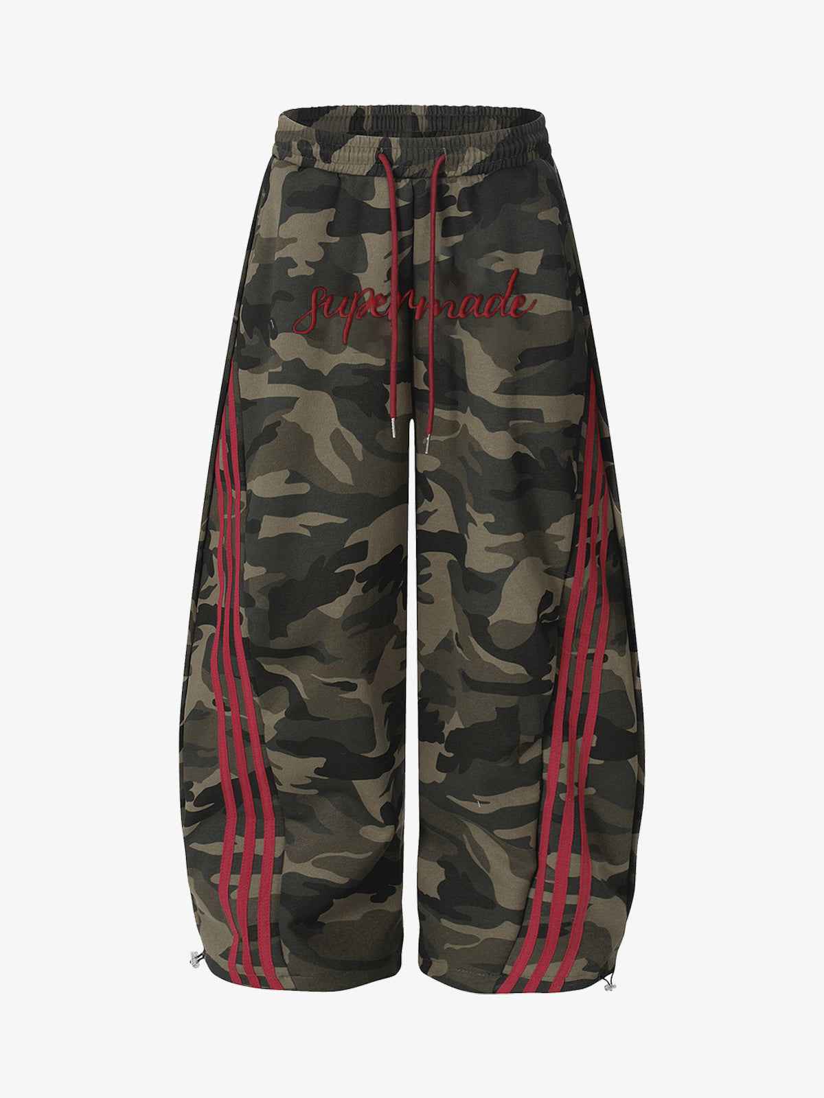 Retro Patchwork Embroidered Camouflage Barrel Pants - 2520