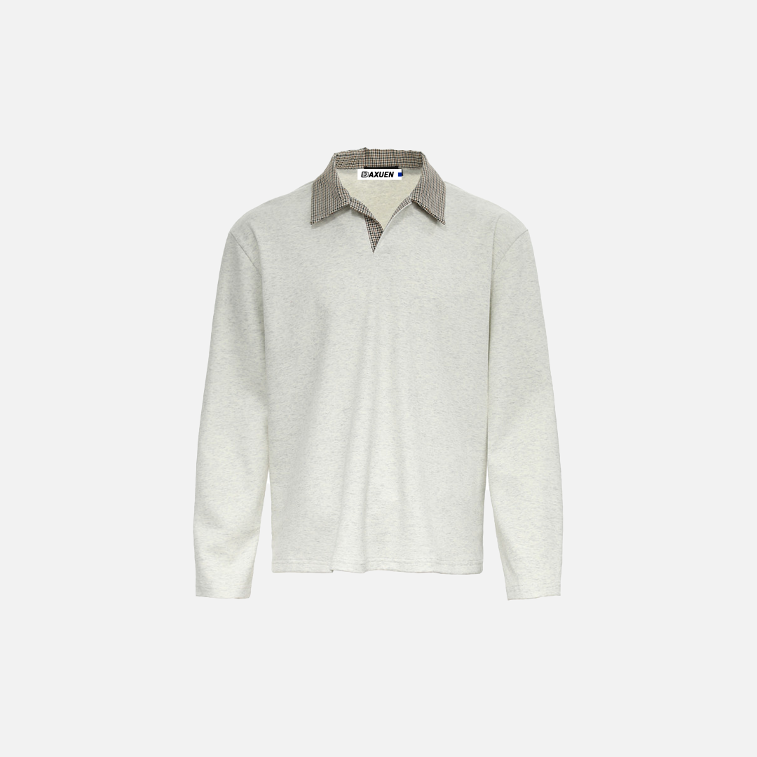 High-Quality Checkered Collar Long Sleeve Sweater - Luxuryurbanwear