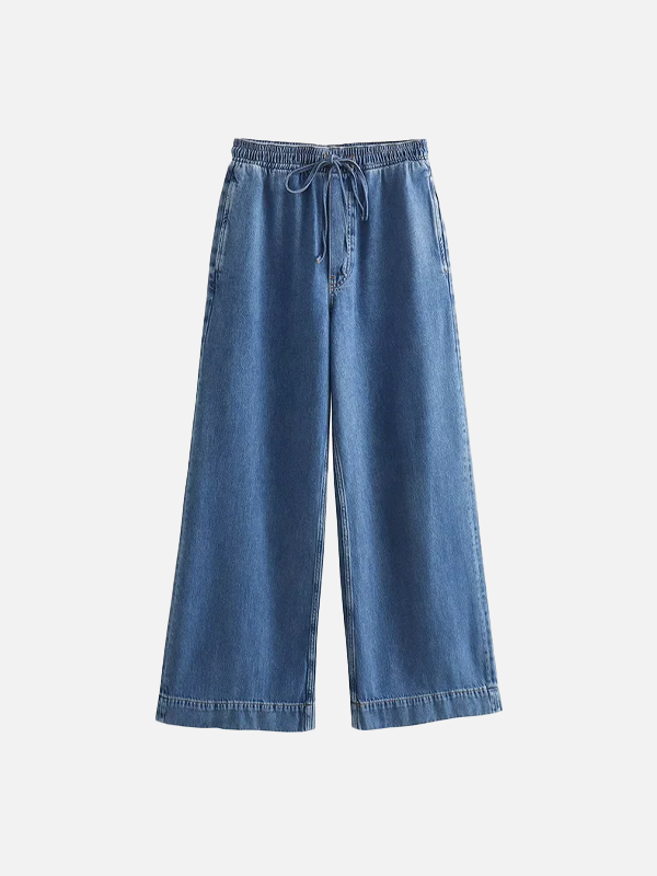 Versatile Lace-Up High Waist Denim Jeans - Luxuryurbanwear