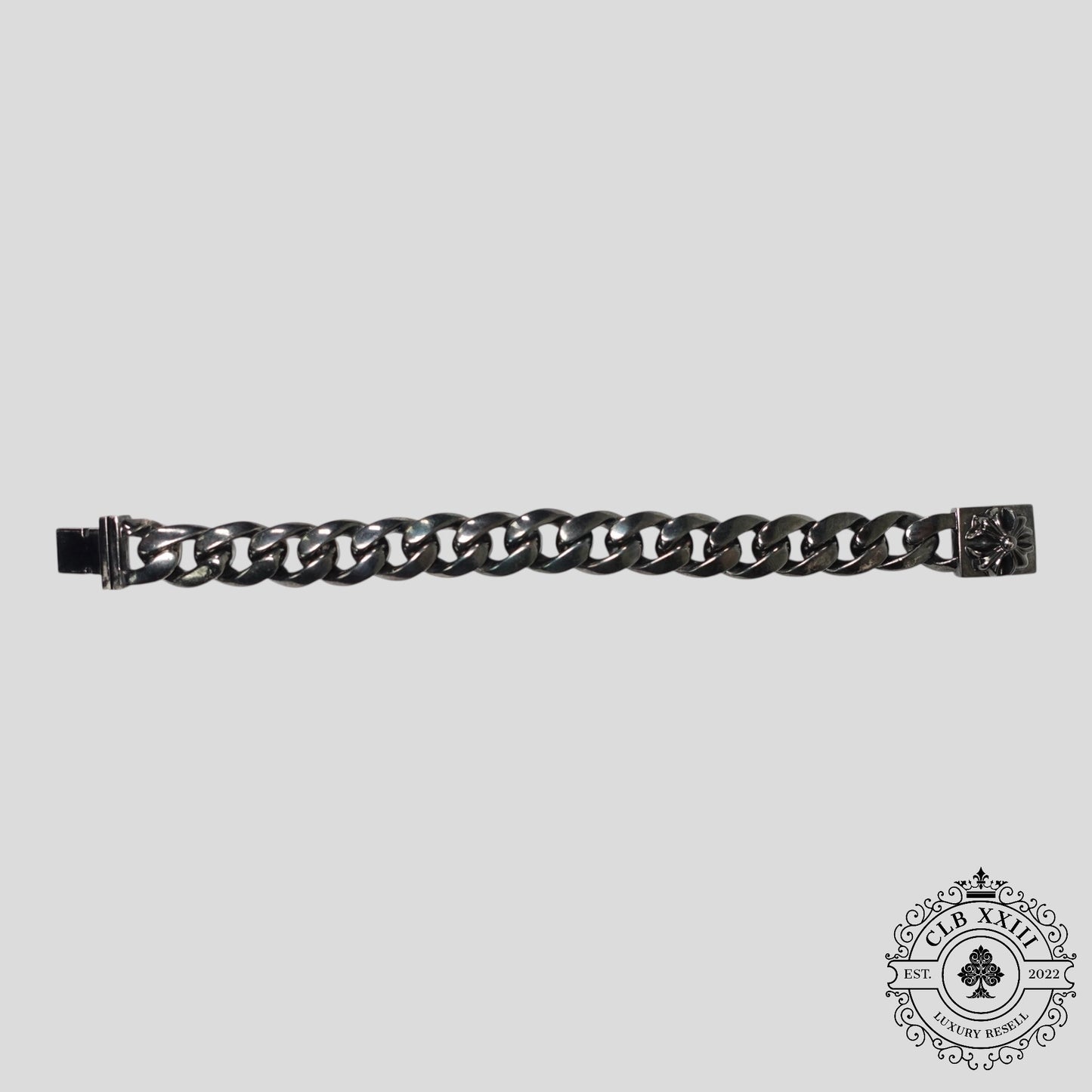 Chrome Hearts Cuban Bracelet in Oxidized Silver