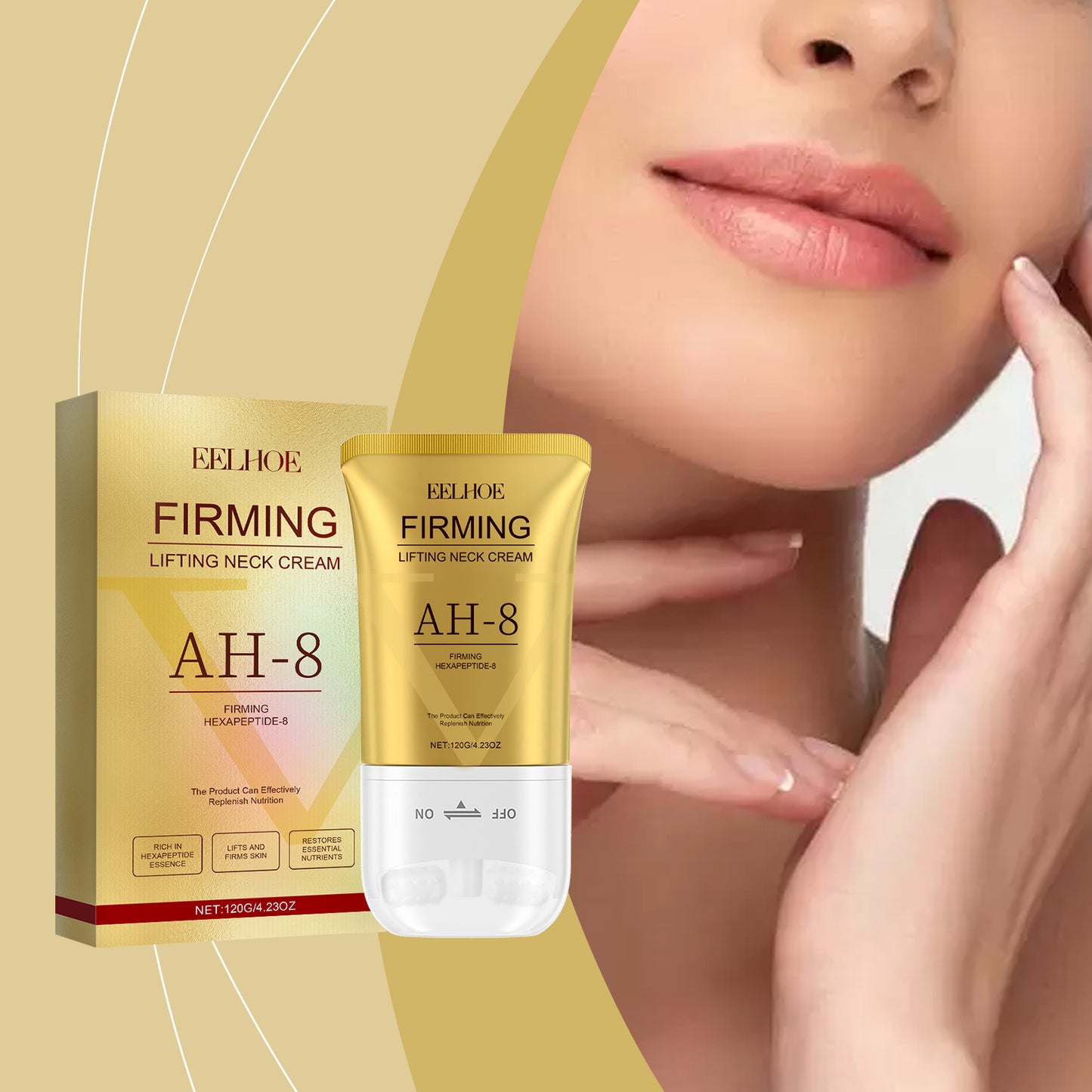 EELHOE Neck Care Roller Cream, Neck Care Moisturizing Hydrating Firming Smooth And Delicate Moisturizing Cream
