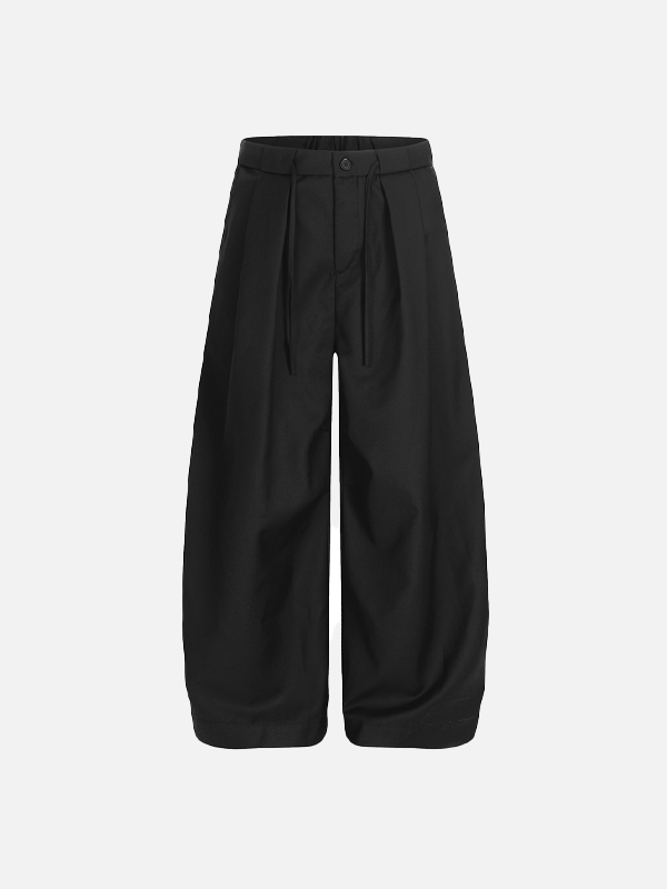 Casual Loose Fit Wide Leg Pleated Suit Pants - Luxuryurbanwear