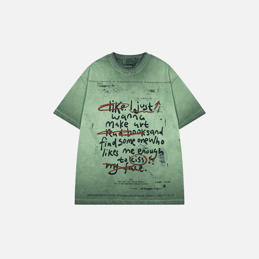 Summer Washed O-Neck Collar Hip Hop T-Shirt - Luxuryurbanwear