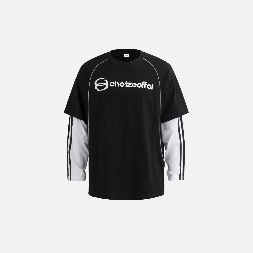 Streetwear Colorblock Long Sleeve Letter Print T-Shirt - Luxuryurbanwear