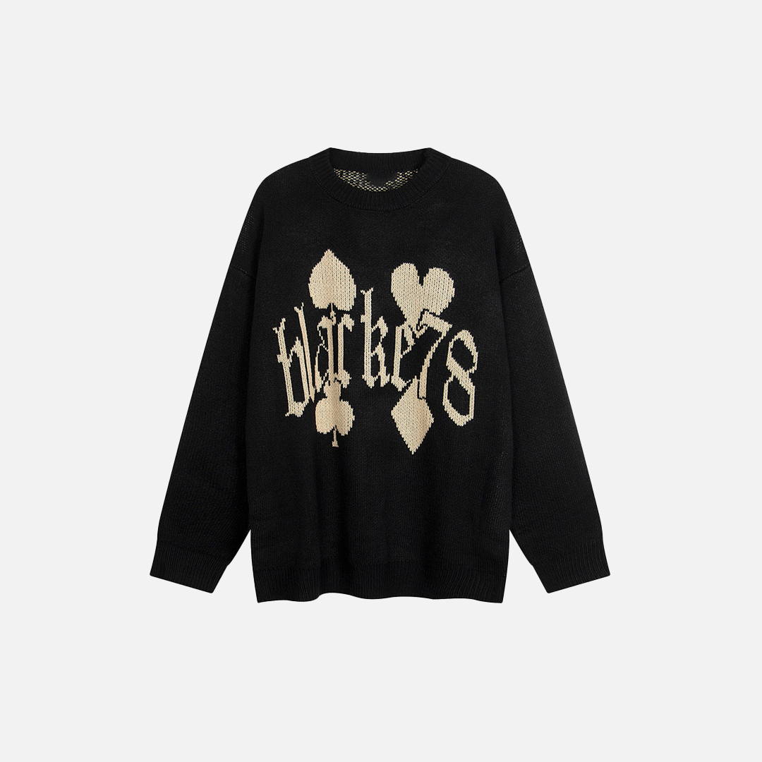 Cozy Oversized Letter Embroidered Sweater - Luxuryurbanwear