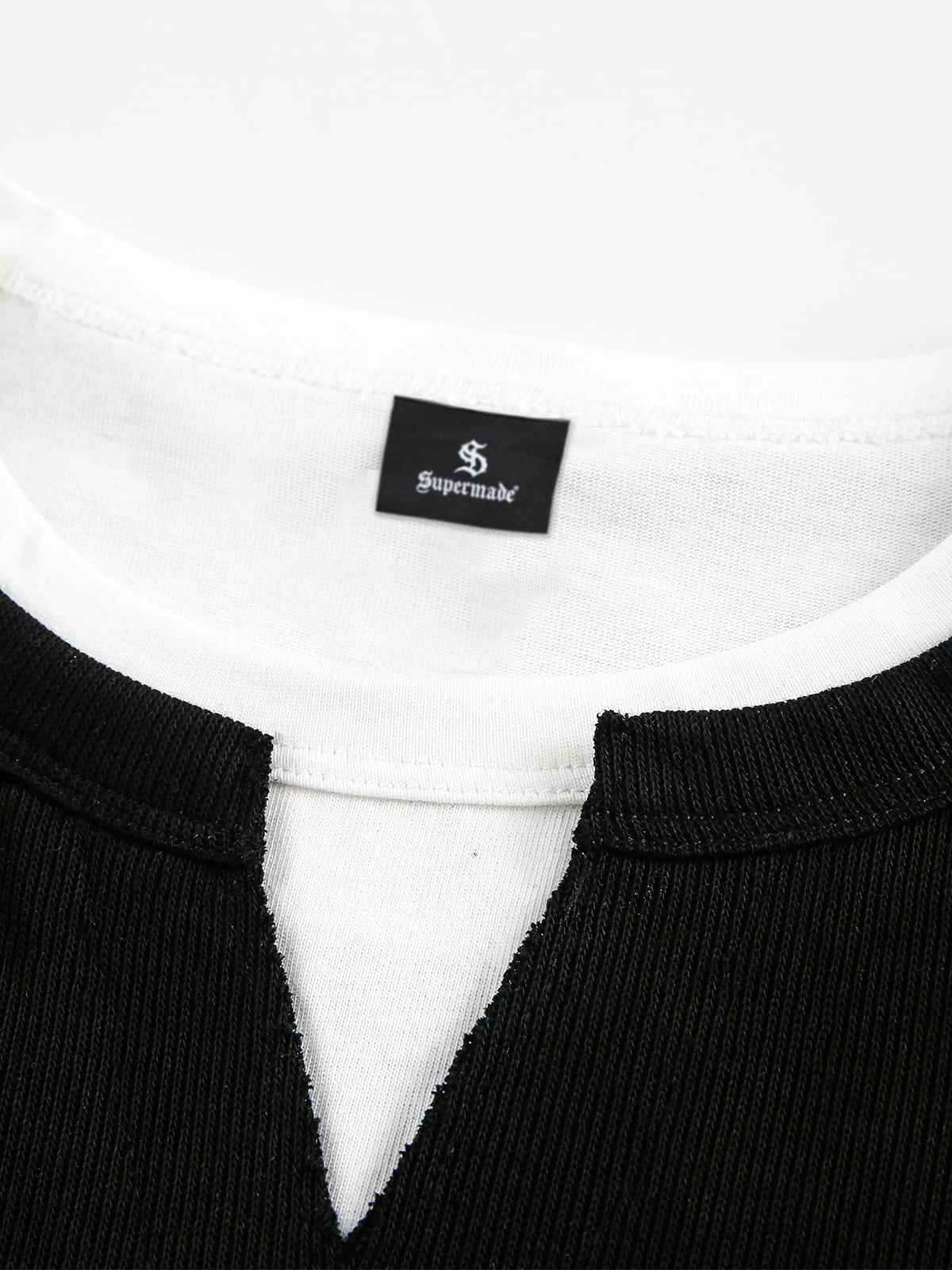 Layered Crewneck Star Print Long-Sleeve T-Shirt