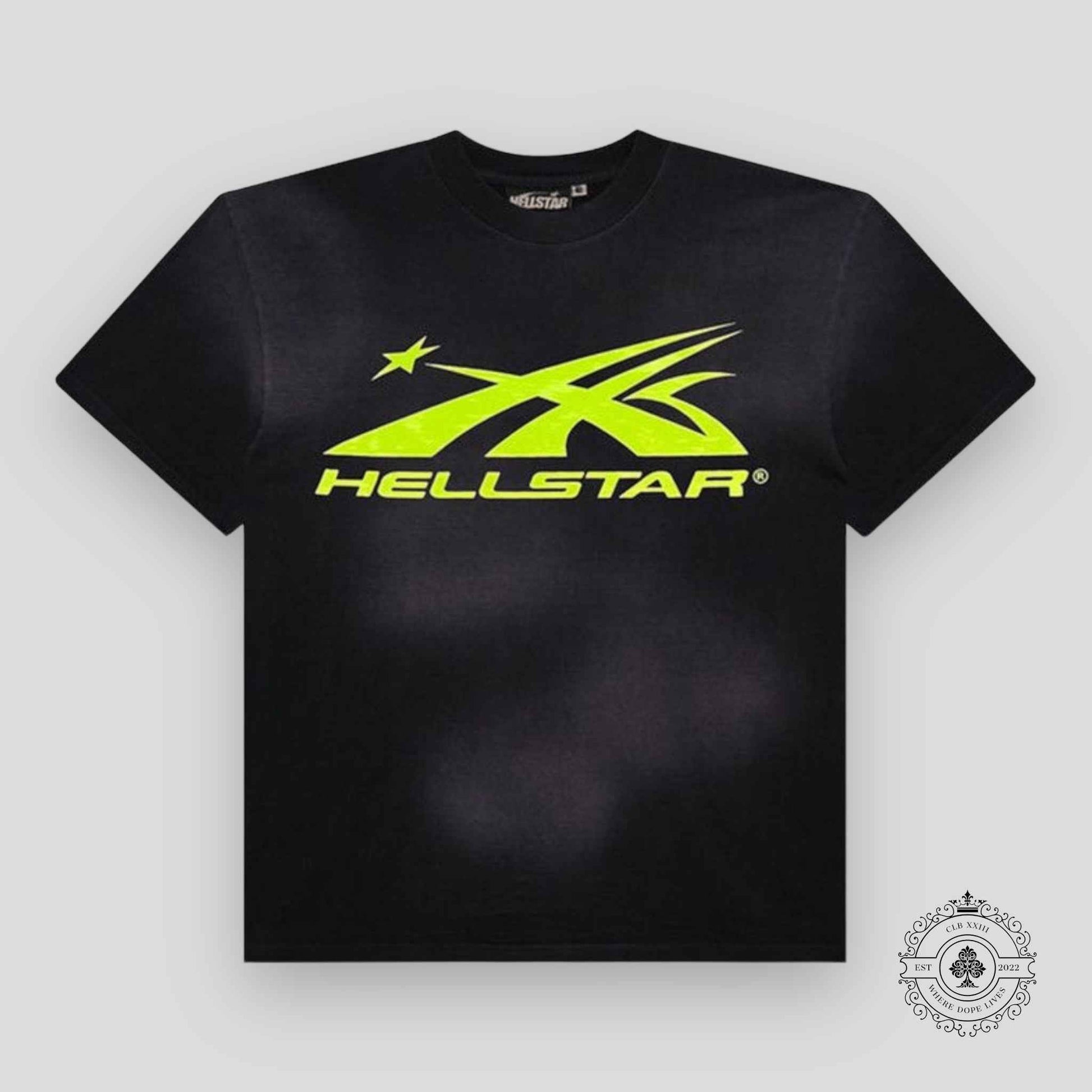 Hellstar Sport Logo Gel T-shirt in Black / Neon