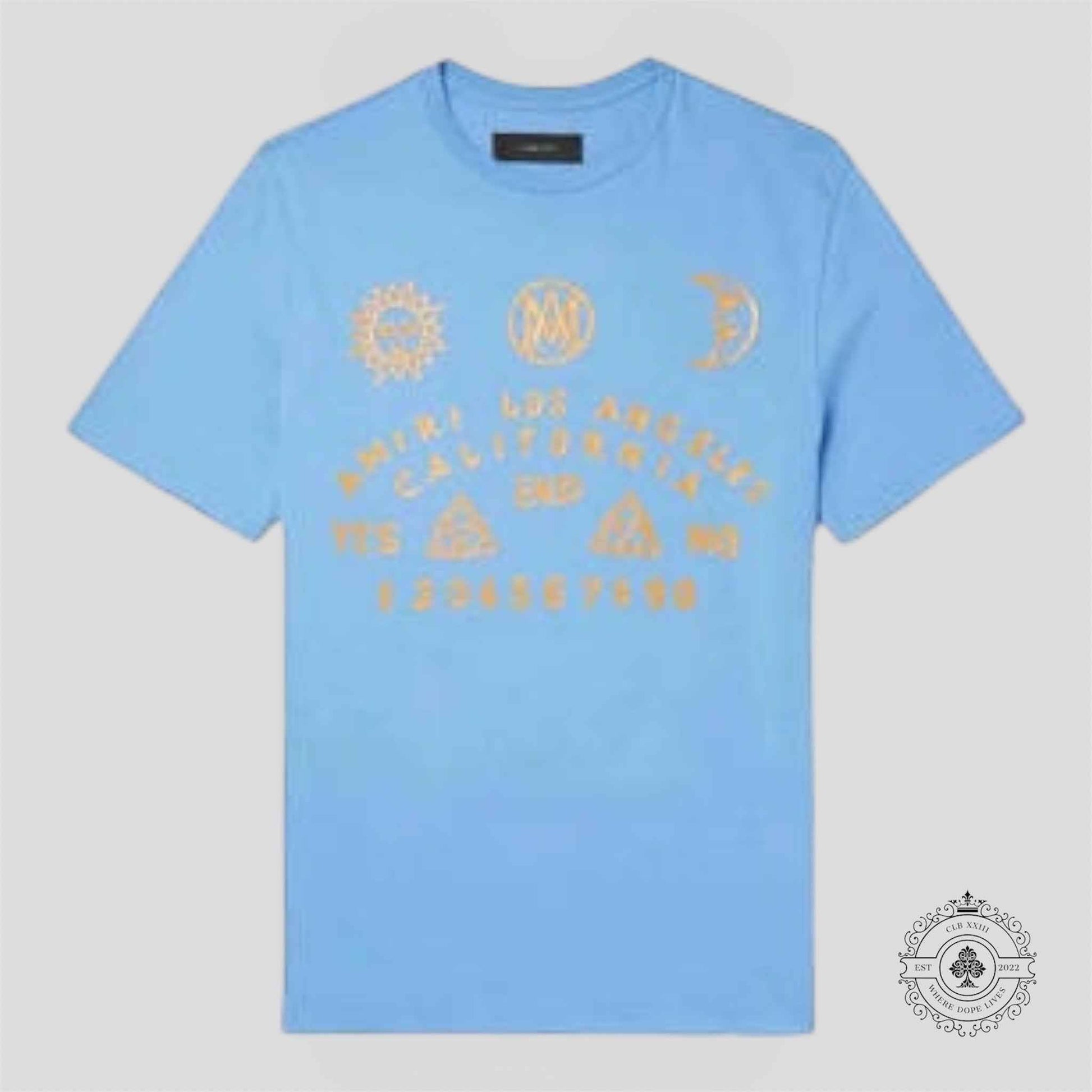 Amiri Ouija Board Tee in Carolina Blue