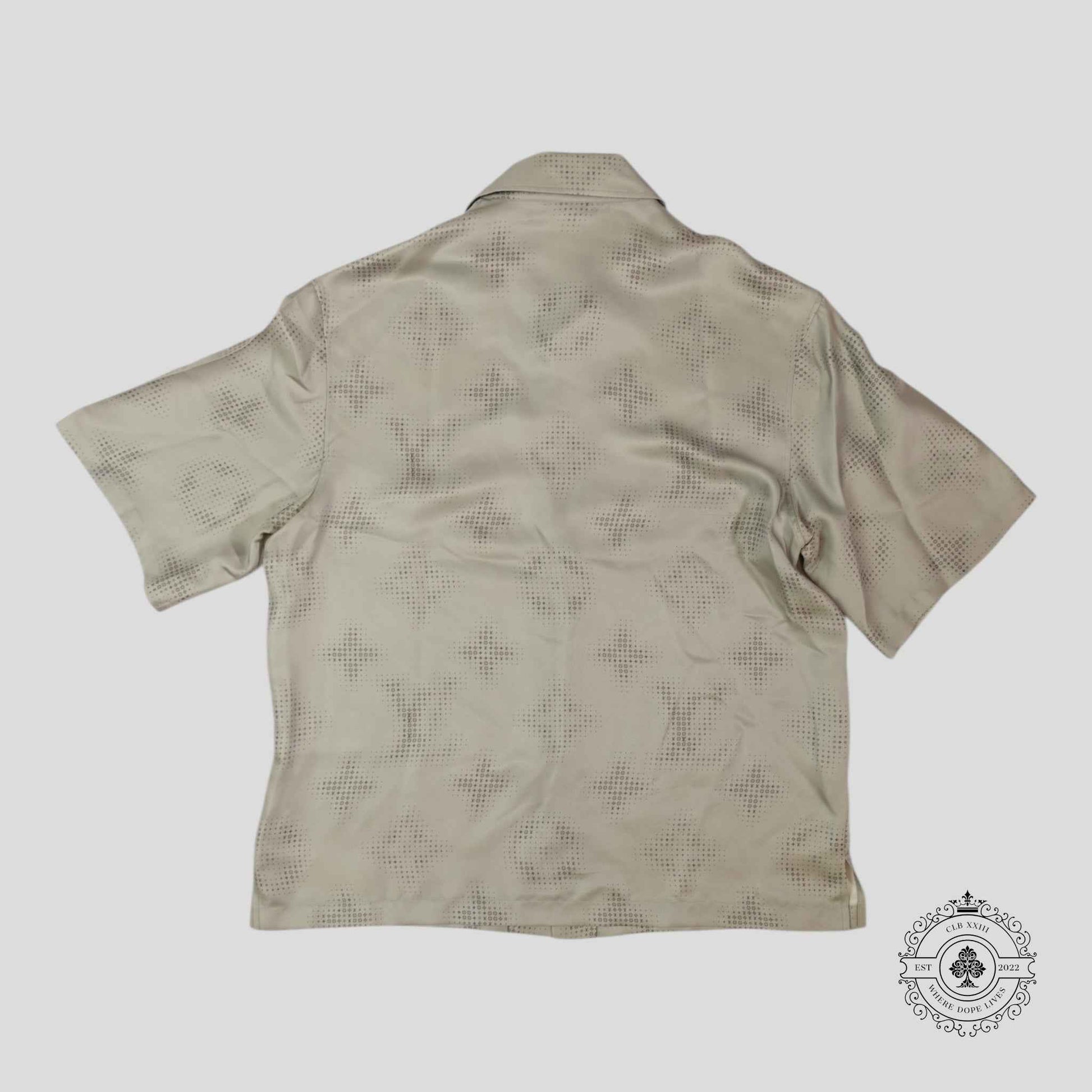 Louis Vuitton Monogram Silk Button Up Shirt in Grey