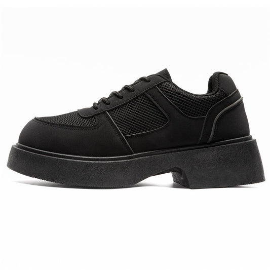 MLB LTHR-20 Chunky Platform Mesh-Detail Boots - Luxuryurbanwear