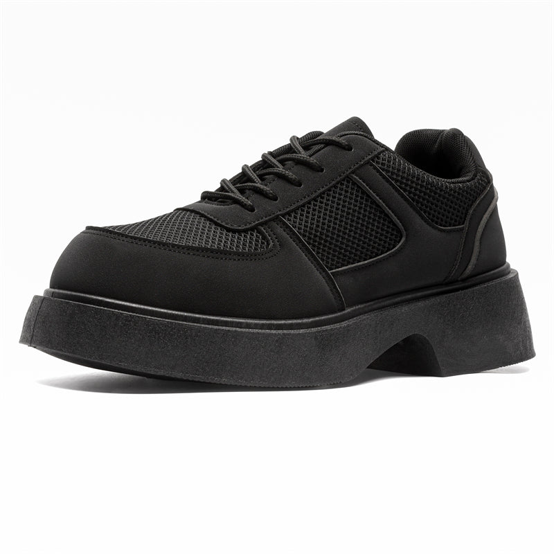 MLB LTHR-20 Chunky Platform Mesh-Detail Boots - Luxuryurbanwear