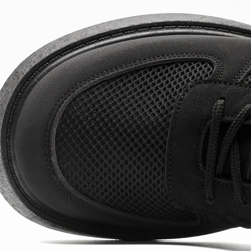 MLB LTHR-20 Chunky Platform Mesh-Detail Boots - Luxuryurbanwear