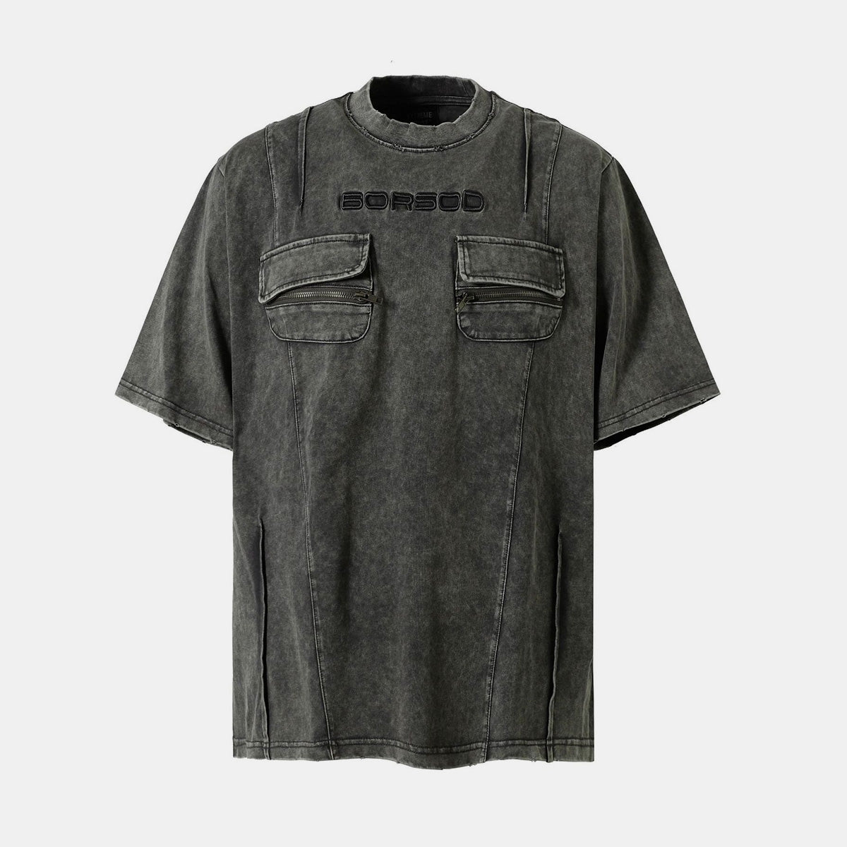 Utility Pocke Washed T-Shirt - Heavyweight Industrial Pocket Tee | LuxuryUrbanwear - Luxuryurbanwear