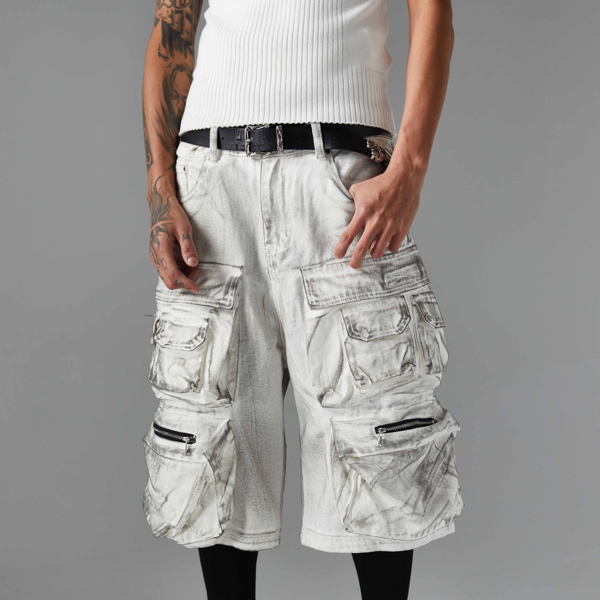 Multi-Pocket | Washed Cargo Shorts - Luxuryurbanwear