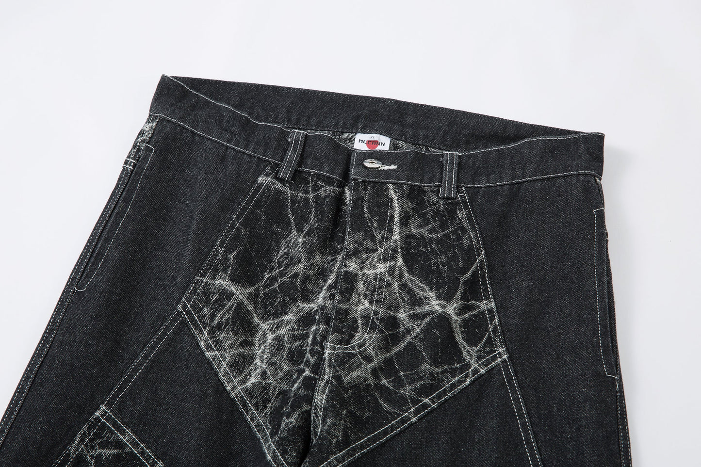 Cracked Panel Washed | Wide Jeans