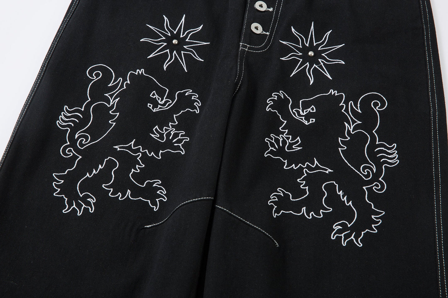 Royal Sigil Embroidery | Denim Jeans - Luxuryurbanwear