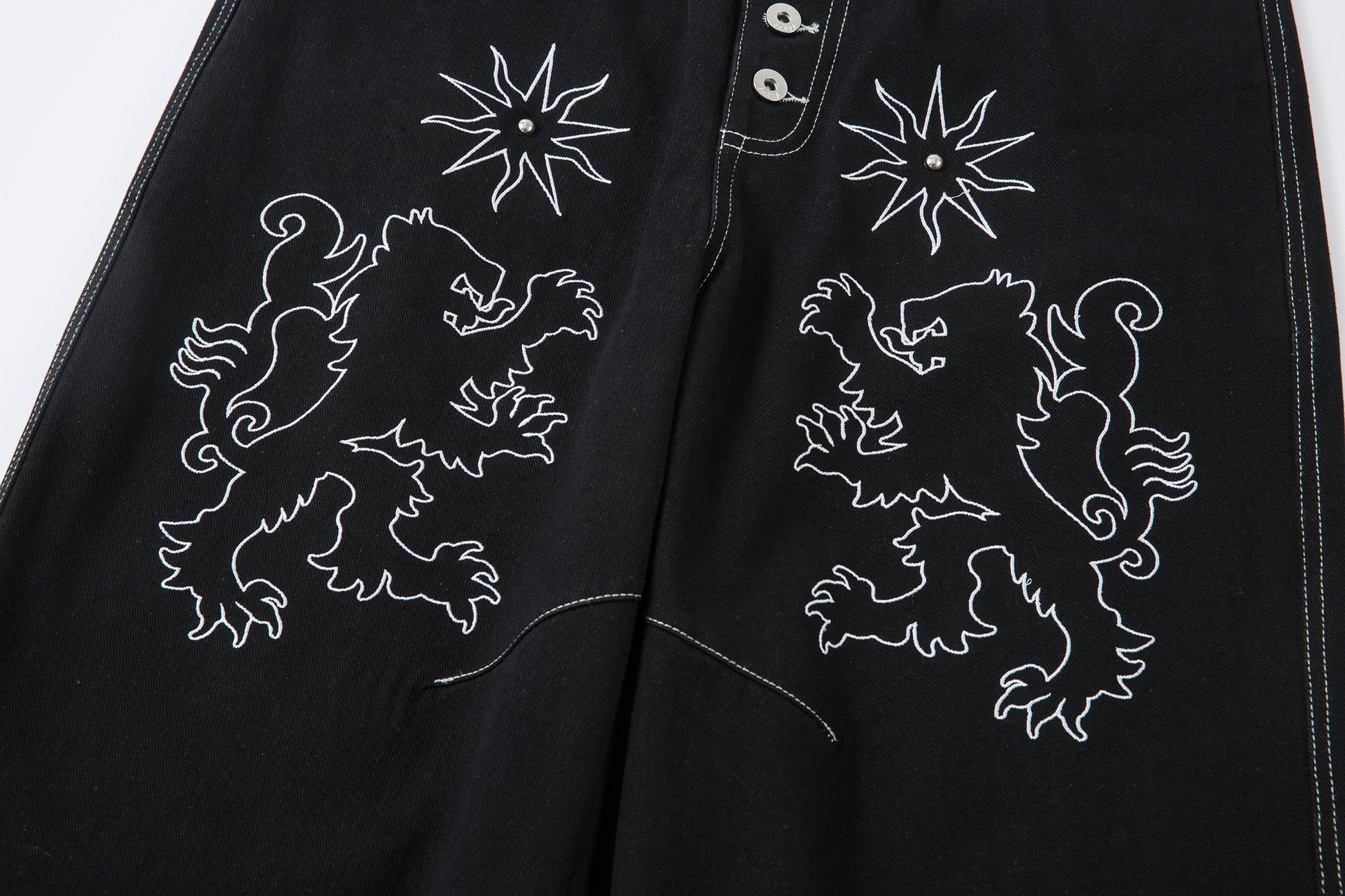 Royal Sigil Embroidery | Denim Jeans - Luxuryurbanwear
