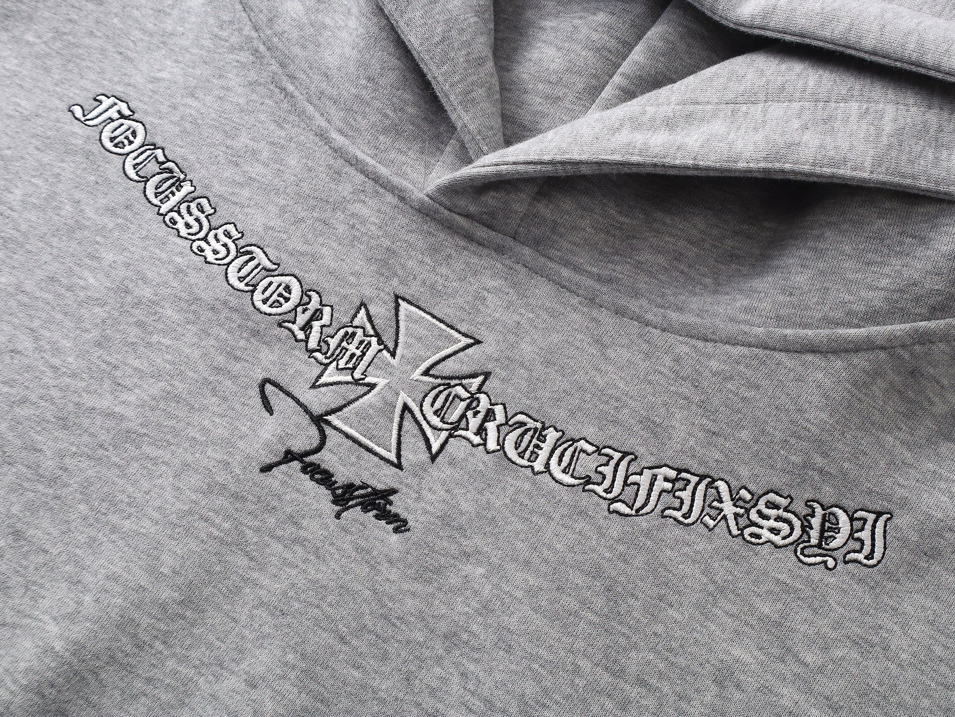 Gothic Logo Embroidered | Oversized Hoodie - Luxuryurbanwear