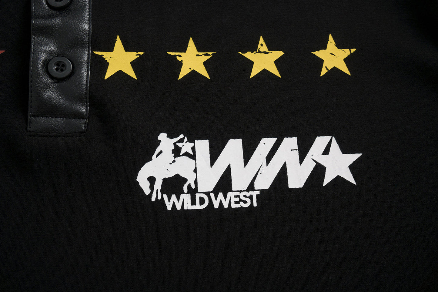 Star Print Patchwork | Leather-Neck Sweatshirt - Luxuryurbanwear