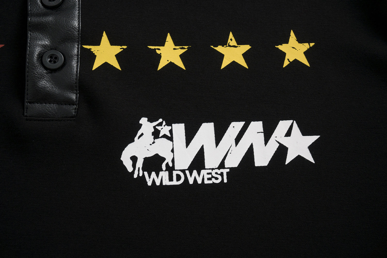 Star Print Patchwork | Leather-Neck Sweatshirt - Luxuryurbanwear