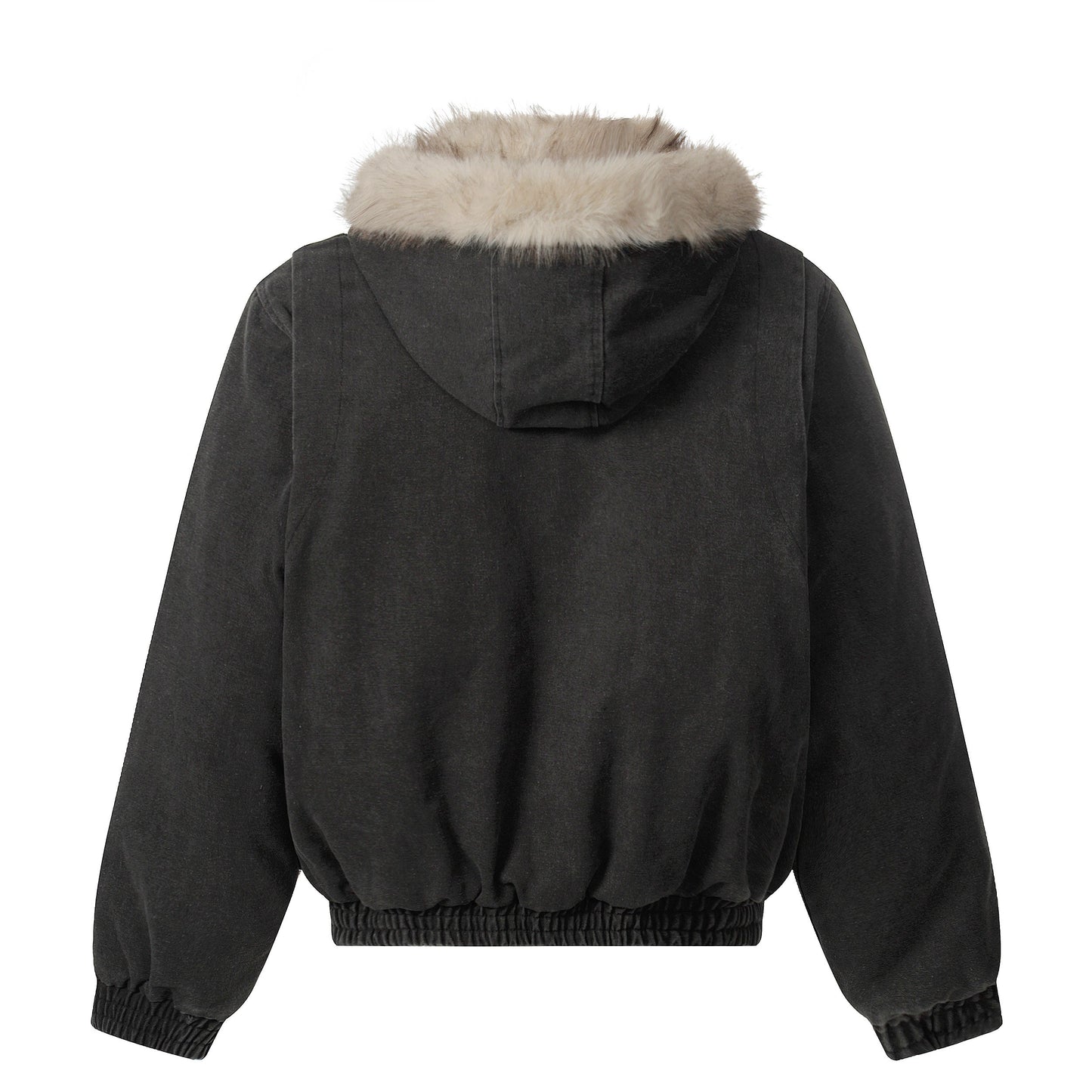 Denim Textured | Fur Streetwear Jacket - Luxuryurbanwear
