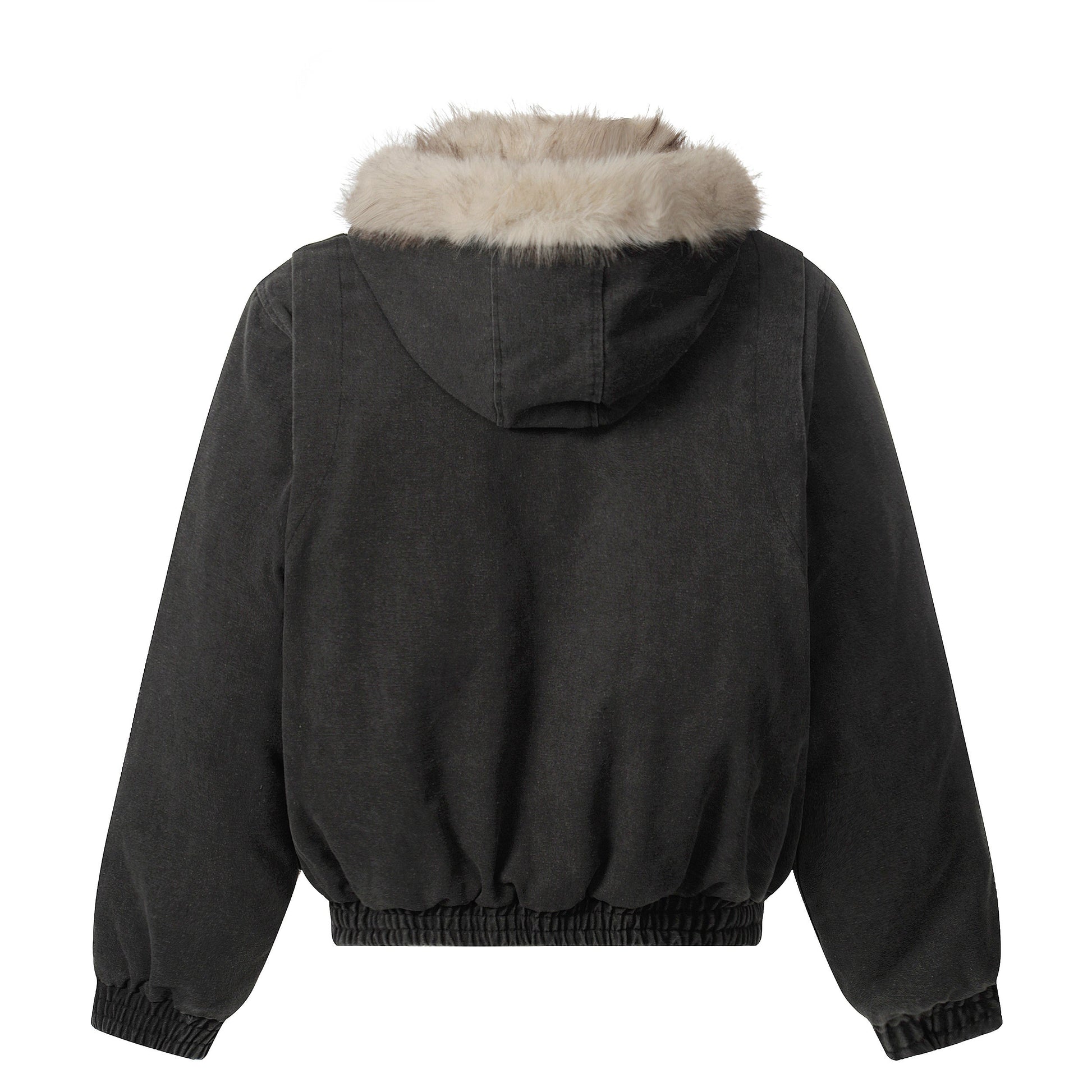 Denim Textured | Fur Streetwear Jacket - Luxuryurbanwear