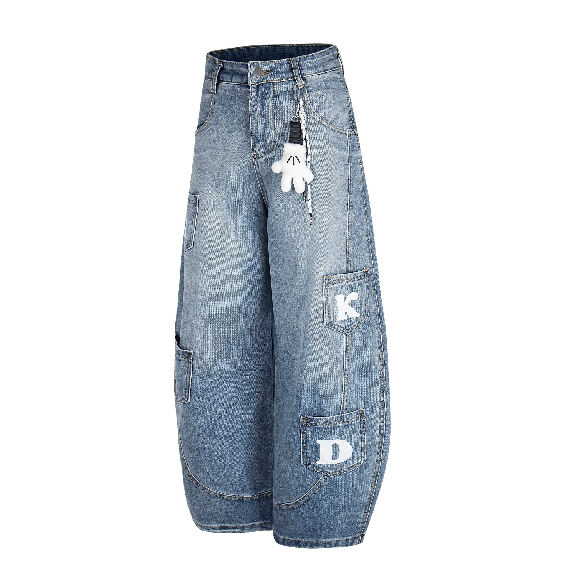 URBAN KID | Wide-Leg Denim Pocket Pants - Luxuryurbanwear